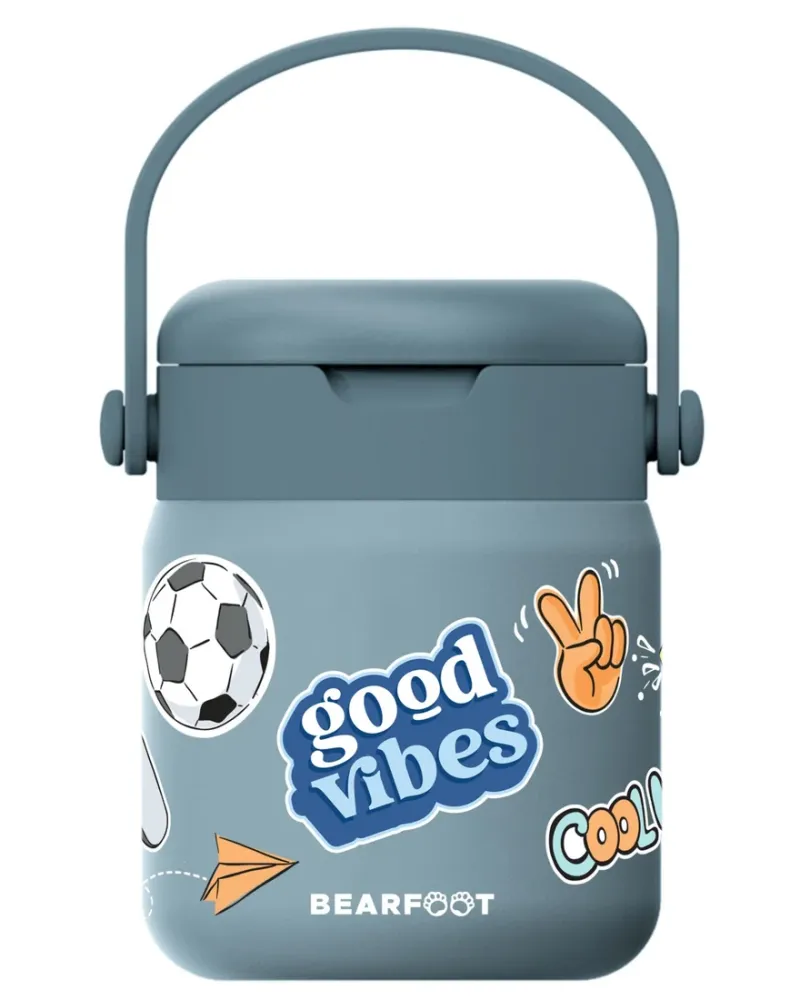 BEARFOOT Mattermos 500 ml – Blå „Stickers“