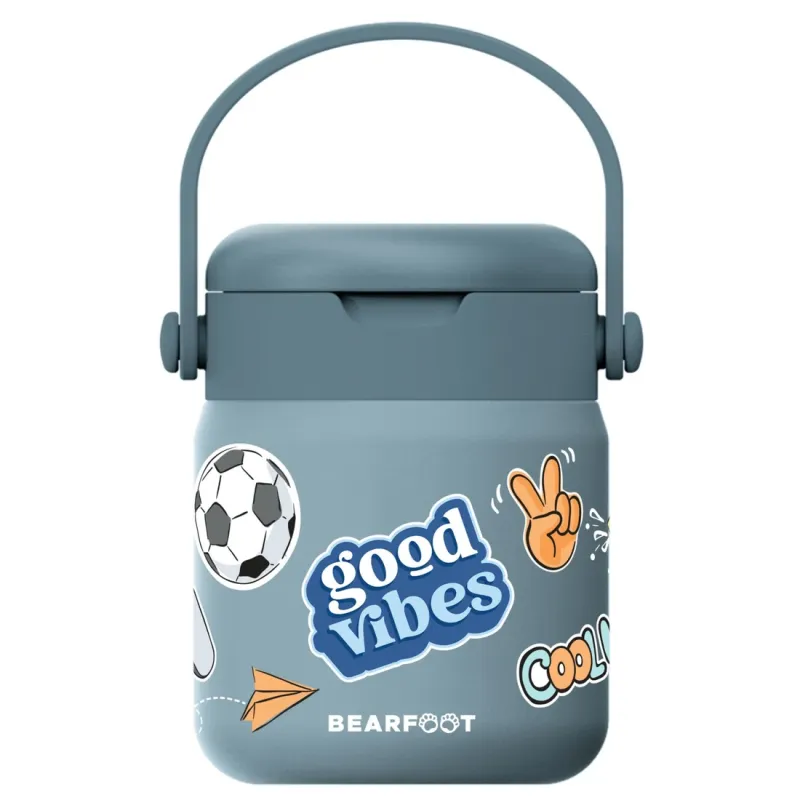 BEARFOOT Mattermos 500 ml – Blå „Stickers“