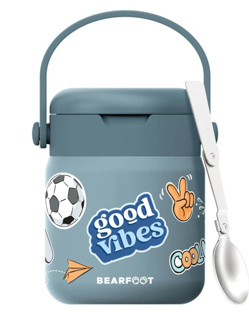 BEARFOOT Mattermos 500 ml – Blå „Stickers“