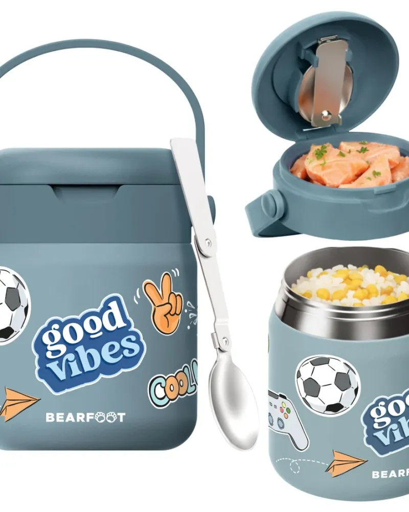 BEARFOOT Mattermos 500 ml – Blå „Stickers“