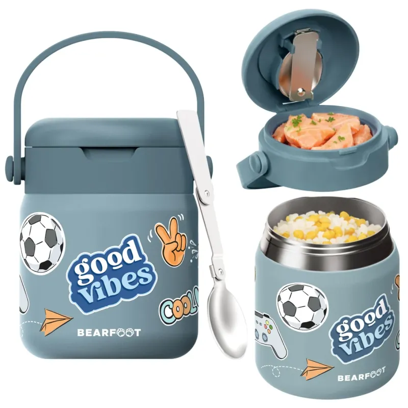 BEARFOOT Mattermos 500 ml – Blå „Stickers“