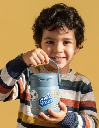 BEARFOOT Mattermos 500 ml – Blå „Stickers“